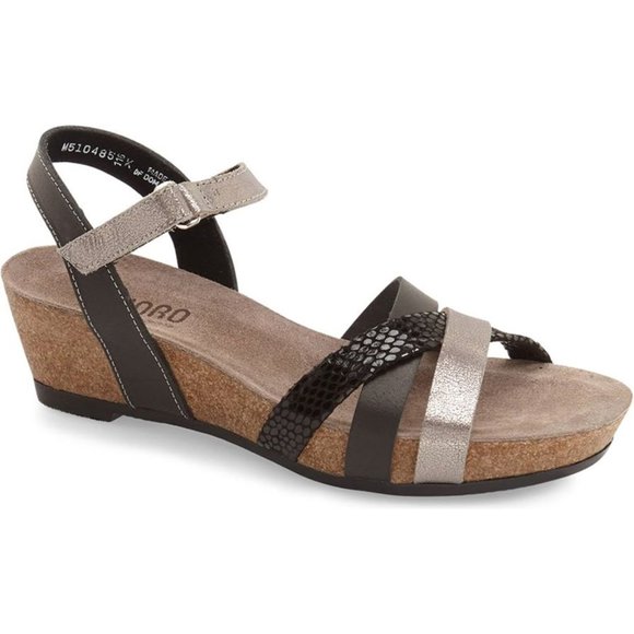 Munro Leather & Cork Wedge Sandals - size 10W - Picture 1 of 6